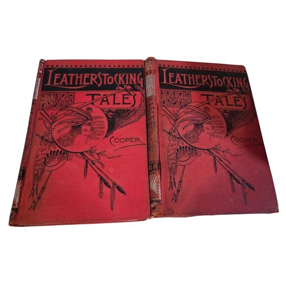 Set 2 The Leather Stocking Tales by Cooper 1927 Pioneers Deerslayer - Picture 2 of 9